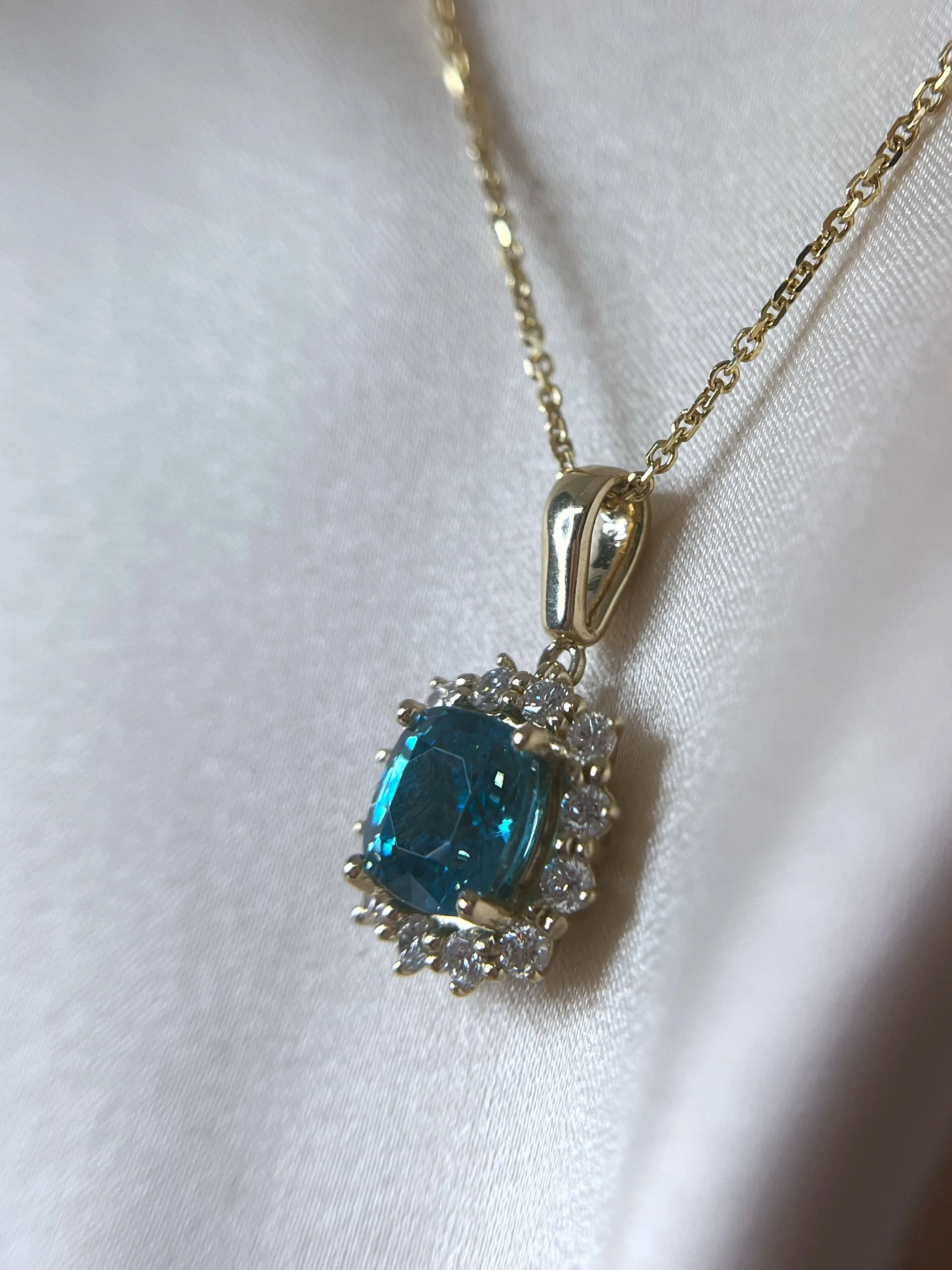 Blue Zircon Pendant