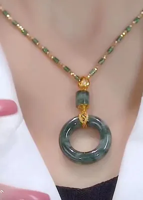 Boutique Jade Agate Bamboo Knot Pendant Necklace ML0277