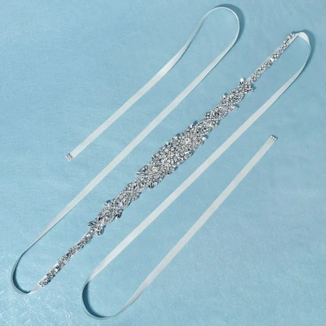Bridal Wedding Dress Belt Accessories Crystal Handmade Sash