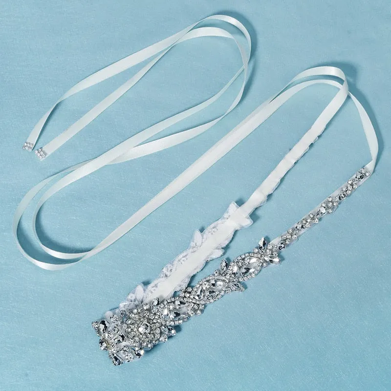 Bridal Wedding Dress Belt Accessories Crystal Handmade Sash