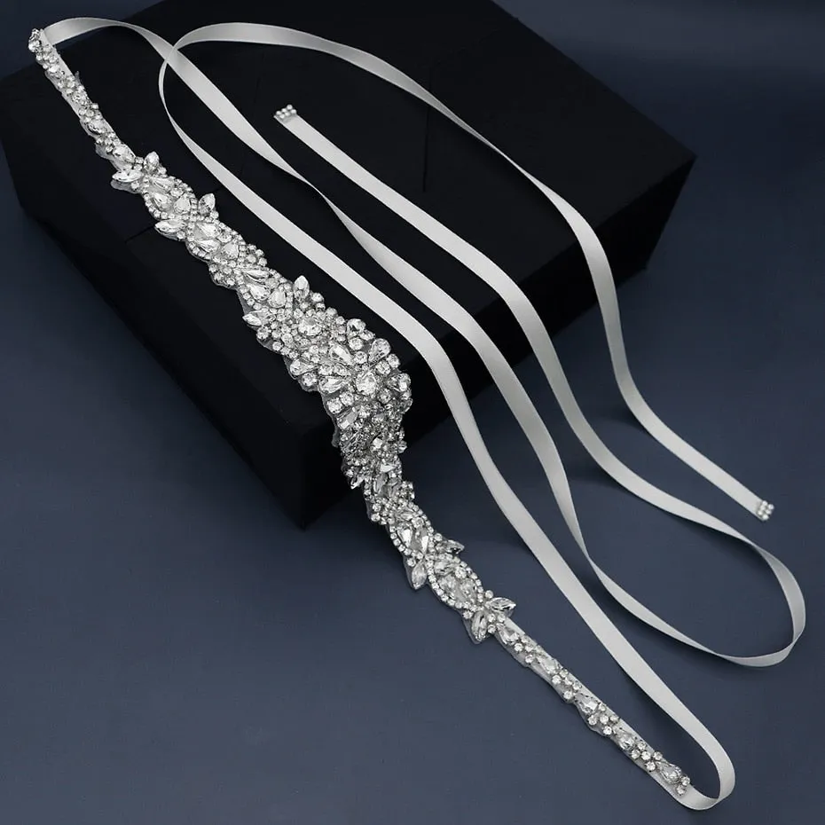 Bridal Wedding Dress Belt Accessories Crystal Handmade Sash