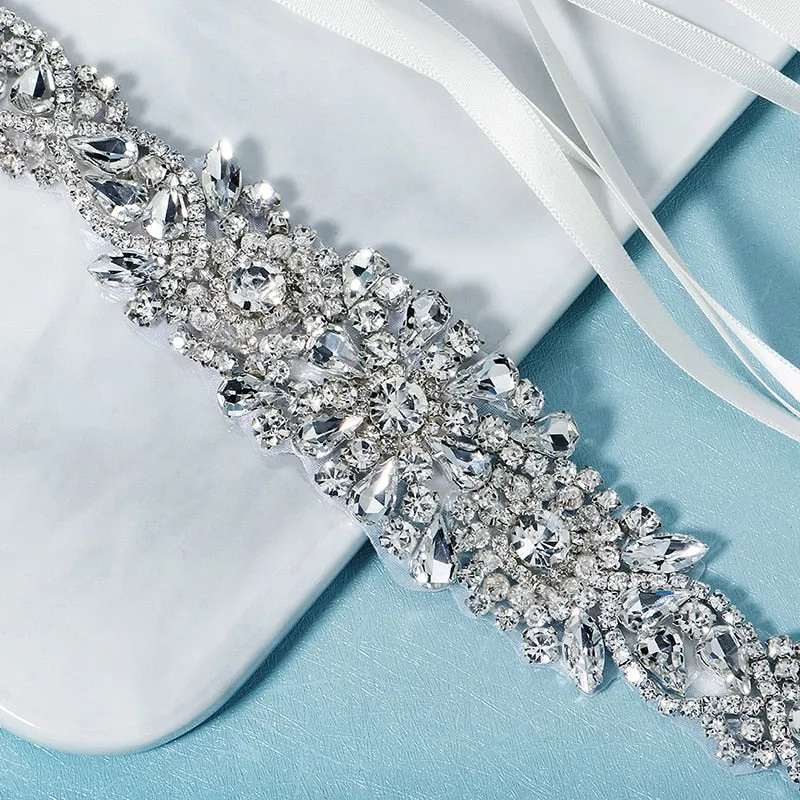 Bridal Wedding Dress Belt Accessories Crystal Handmade Sash