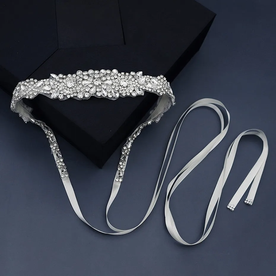 Bridal Wedding Dress Belt Accessories Crystal Handmade Sash