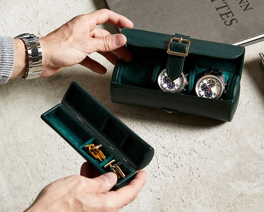 British Racing Triple Watch Roll (Green)