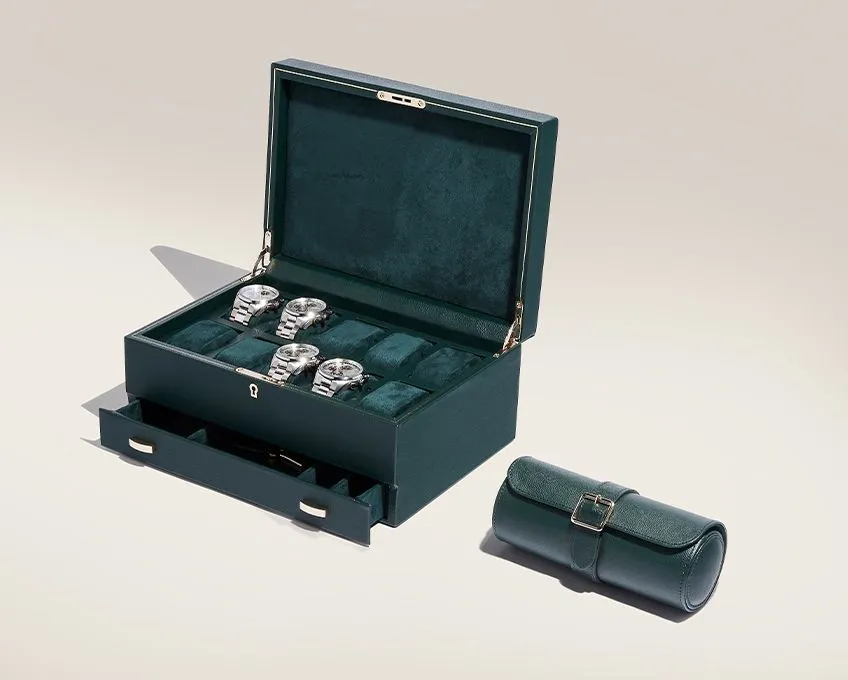 British Racing Triple Watch Roll (Green)