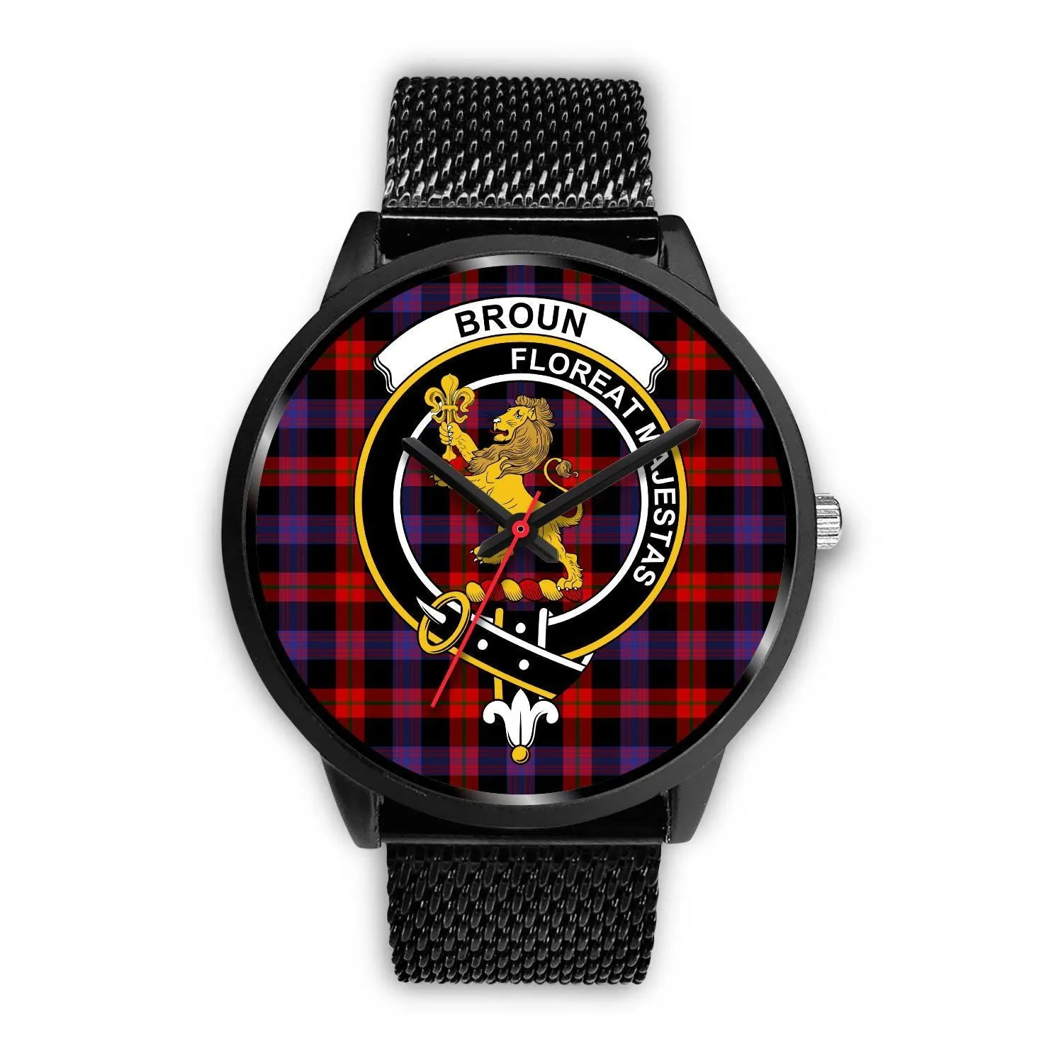 Broun Modern Clan Badge Tartan Black Watch
