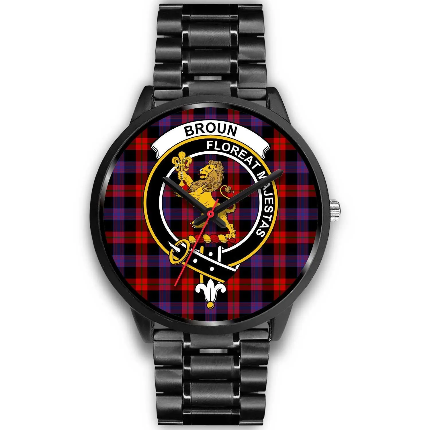Broun Modern Clan Badge Tartan Black Watch