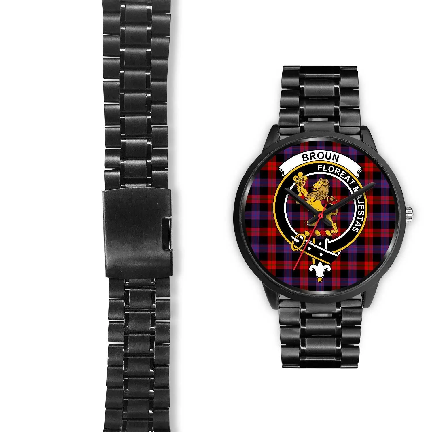 Broun Modern Clan Badge Tartan Black Watch
