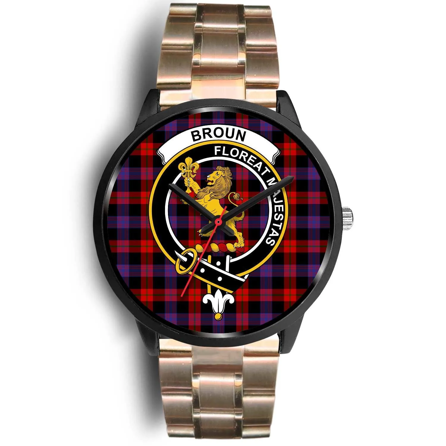Broun Modern Clan Badge Tartan Black Watch