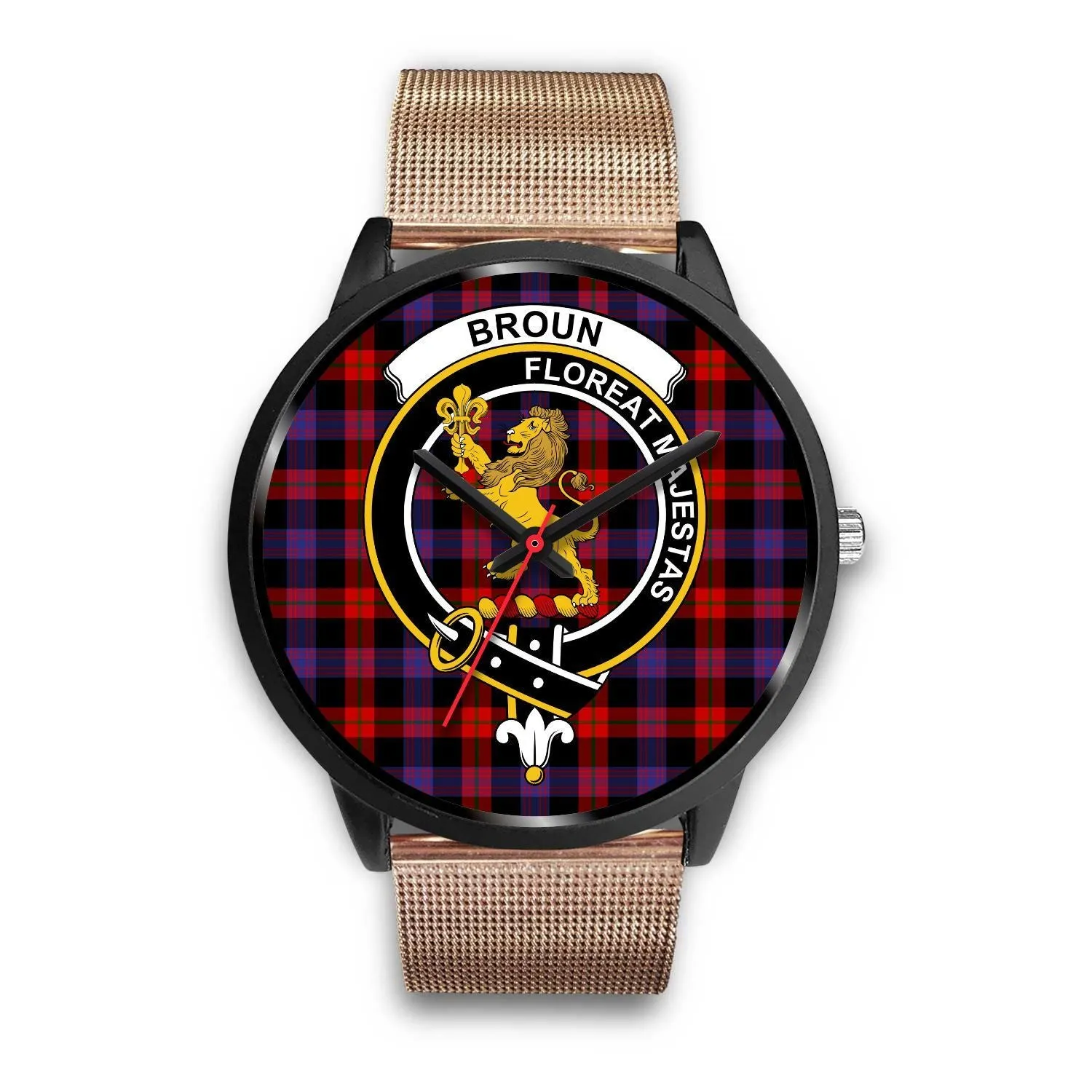 Broun Modern Clan Badge Tartan Black Watch