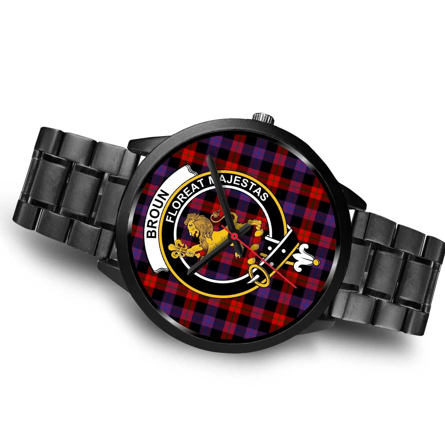 Broun Modern Clan Badge Tartan Black Watch