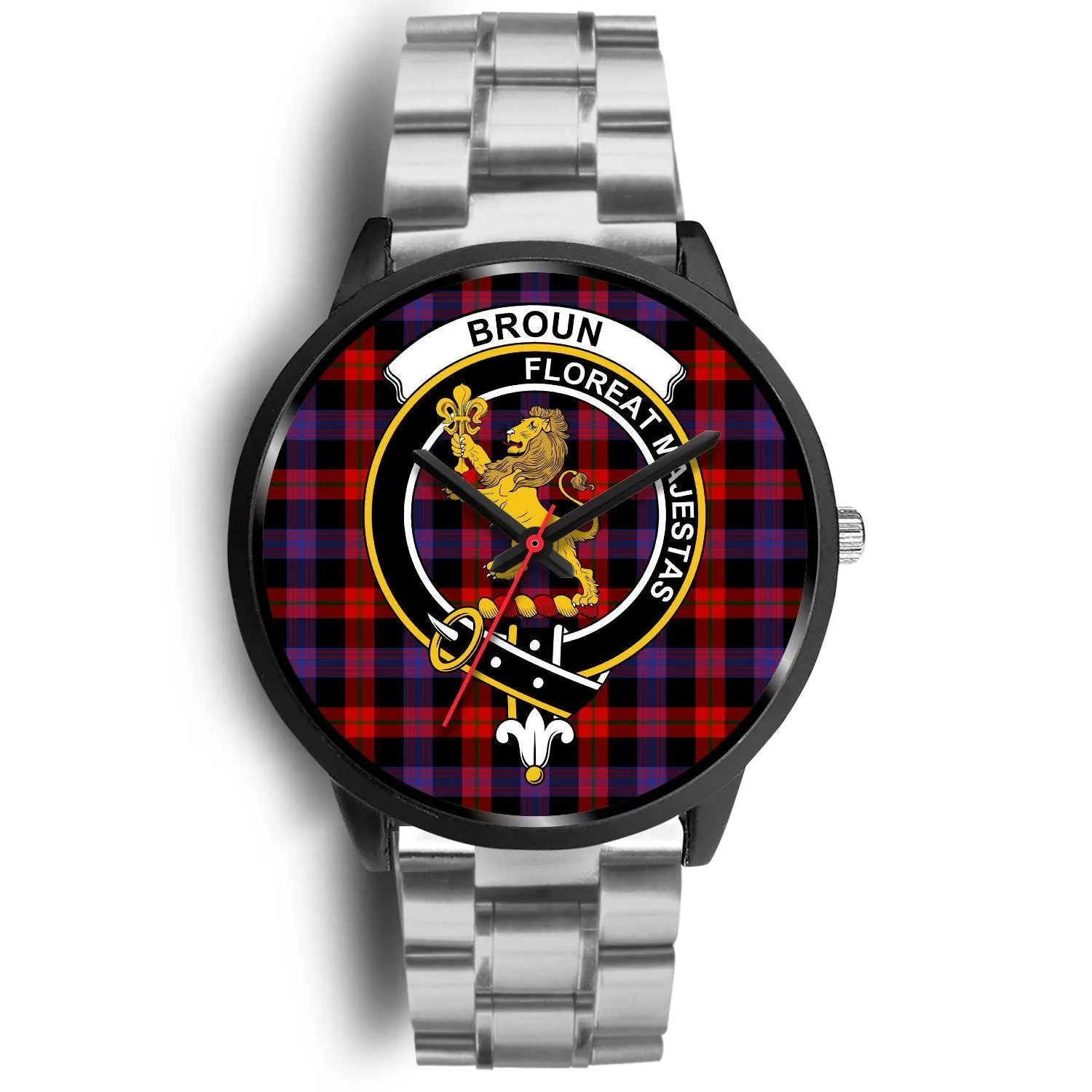 Broun Modern Clan Badge Tartan Black Watch