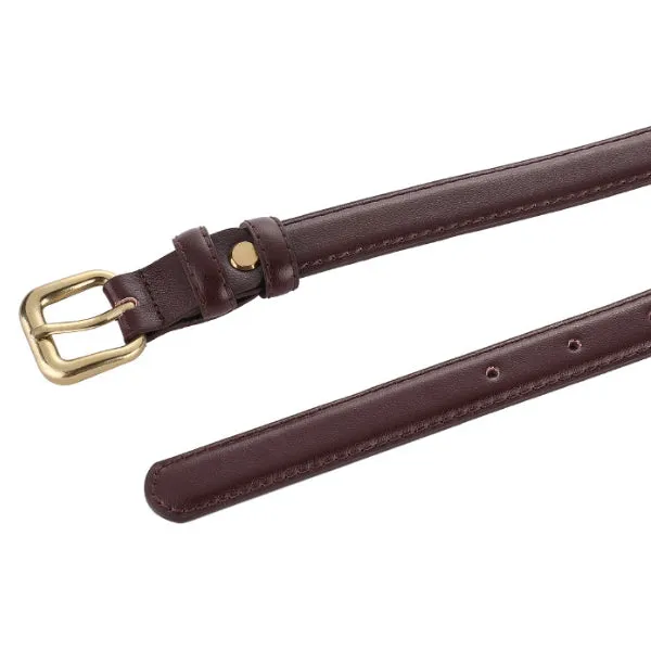 Brown Women's Leather Belts with Gold Buckle 棕色女士金扣皮帶 KCBELT1114
