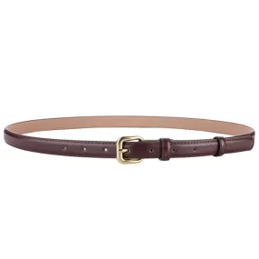 Brown Women's Leather Belts with Gold Buckle 棕色女士金扣皮帶 KCBELT1114