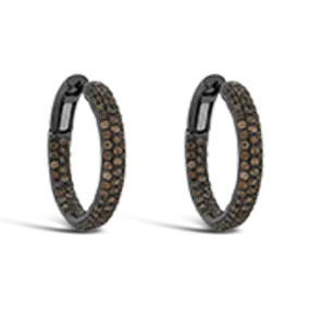 Brown Zircon Hoop Earrings