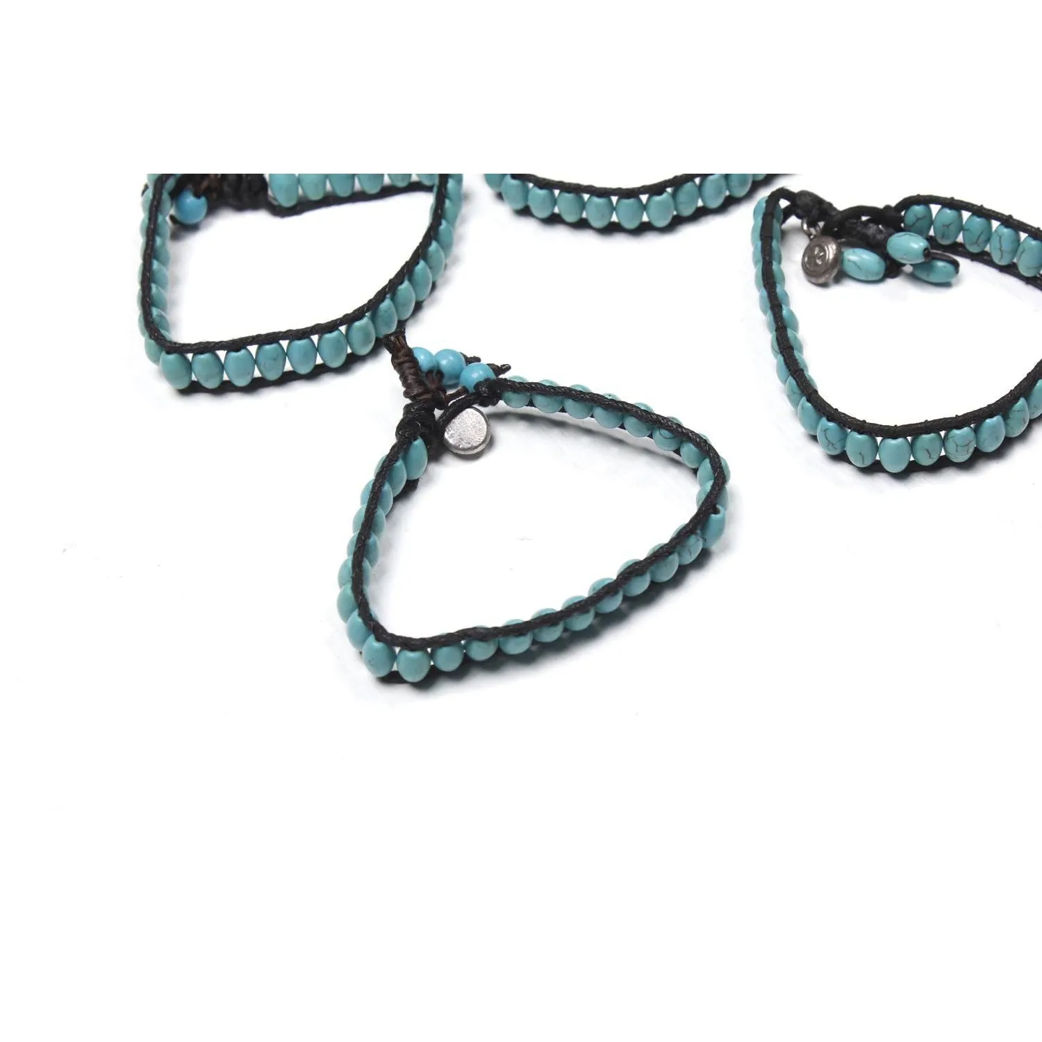 BUNDLE: Teal Stone Bracelet 4 Pieces - Thailand