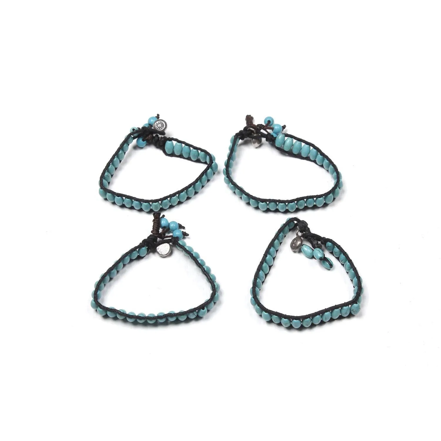 BUNDLE: Teal Stone Bracelet 4 Pieces - Thailand