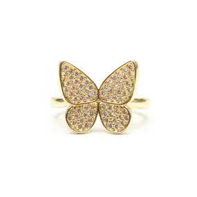 Butterfly Pave' Adjustable Ring