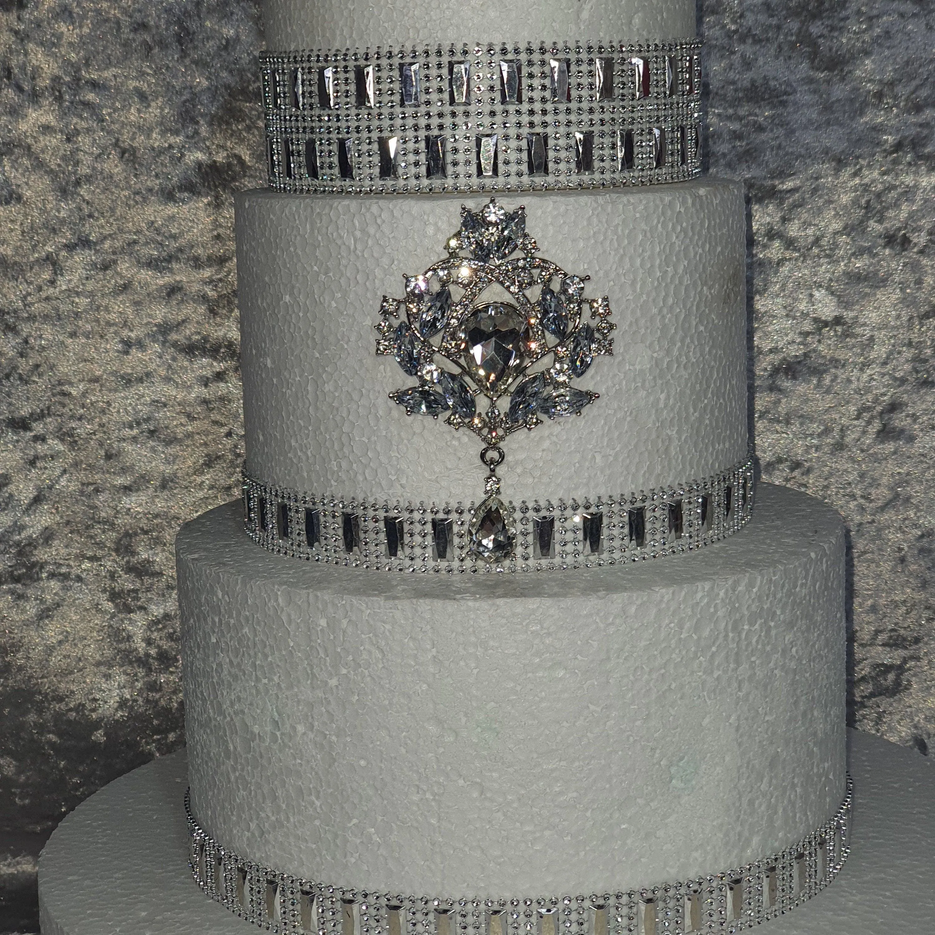 Cake brooch, Droplet style crystal rhinestone cake decoration by Crystal wedding uk