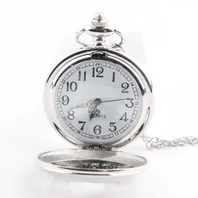 Carved Hollow Retro Watch Men's Fashion Necklace Ornament Quartz Watch Pocket Watch Flip Large Pocket Watch