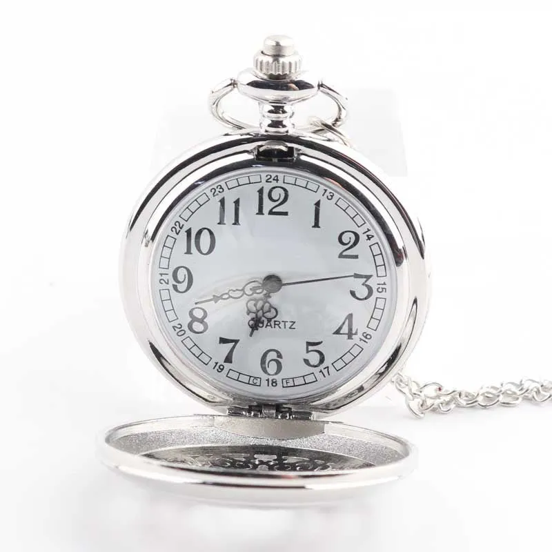 Carved Hollow Retro Watch Men's Fashion Necklace Ornament Quartz Watch Pocket Watch Flip Large Pocket Watch