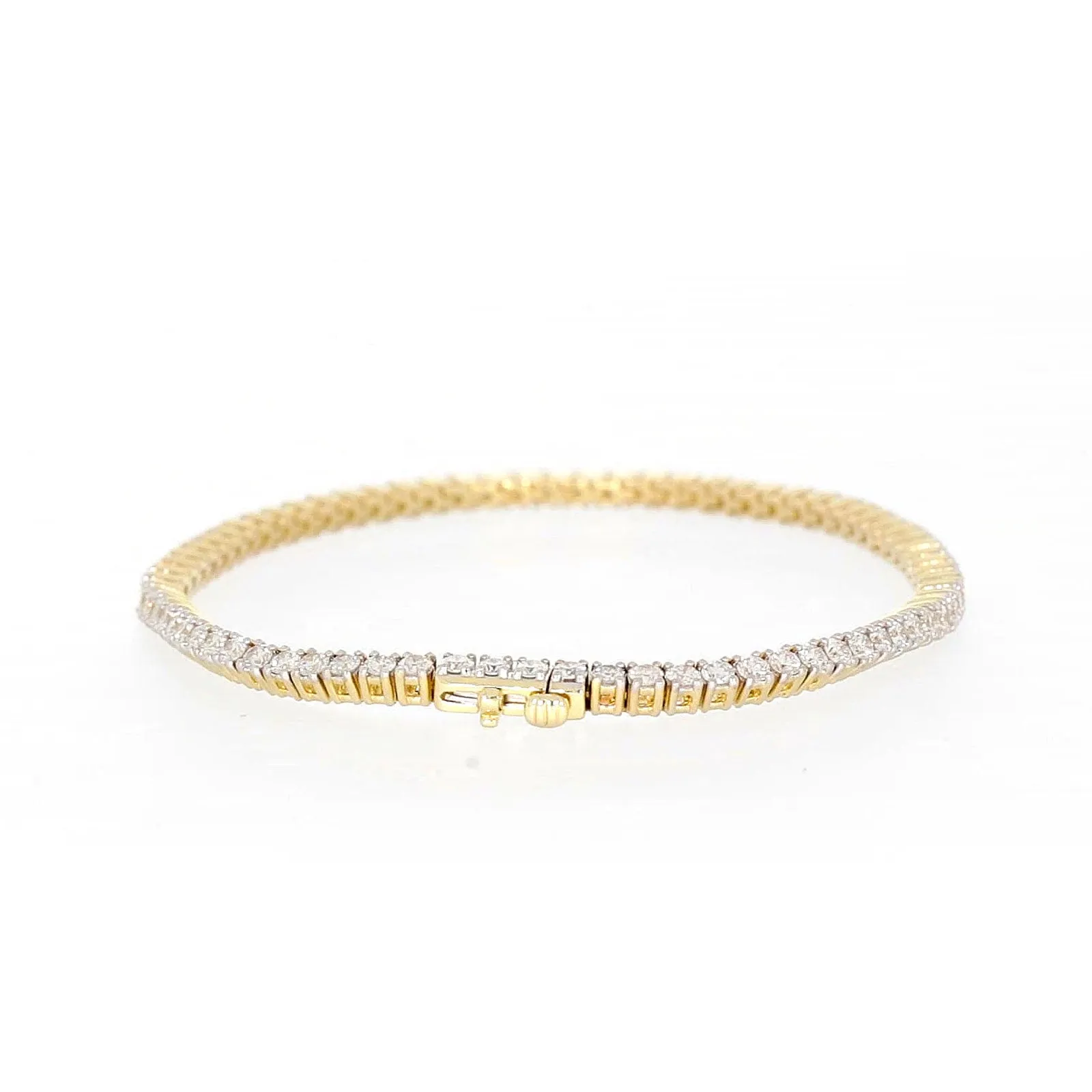 Celebration 9ct Yellow Gold Round Brilliant Cut 3 Carat tw of Lab Grown Diamonds Tennis Bracelet