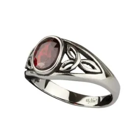 CELTIC RED STEEL RING