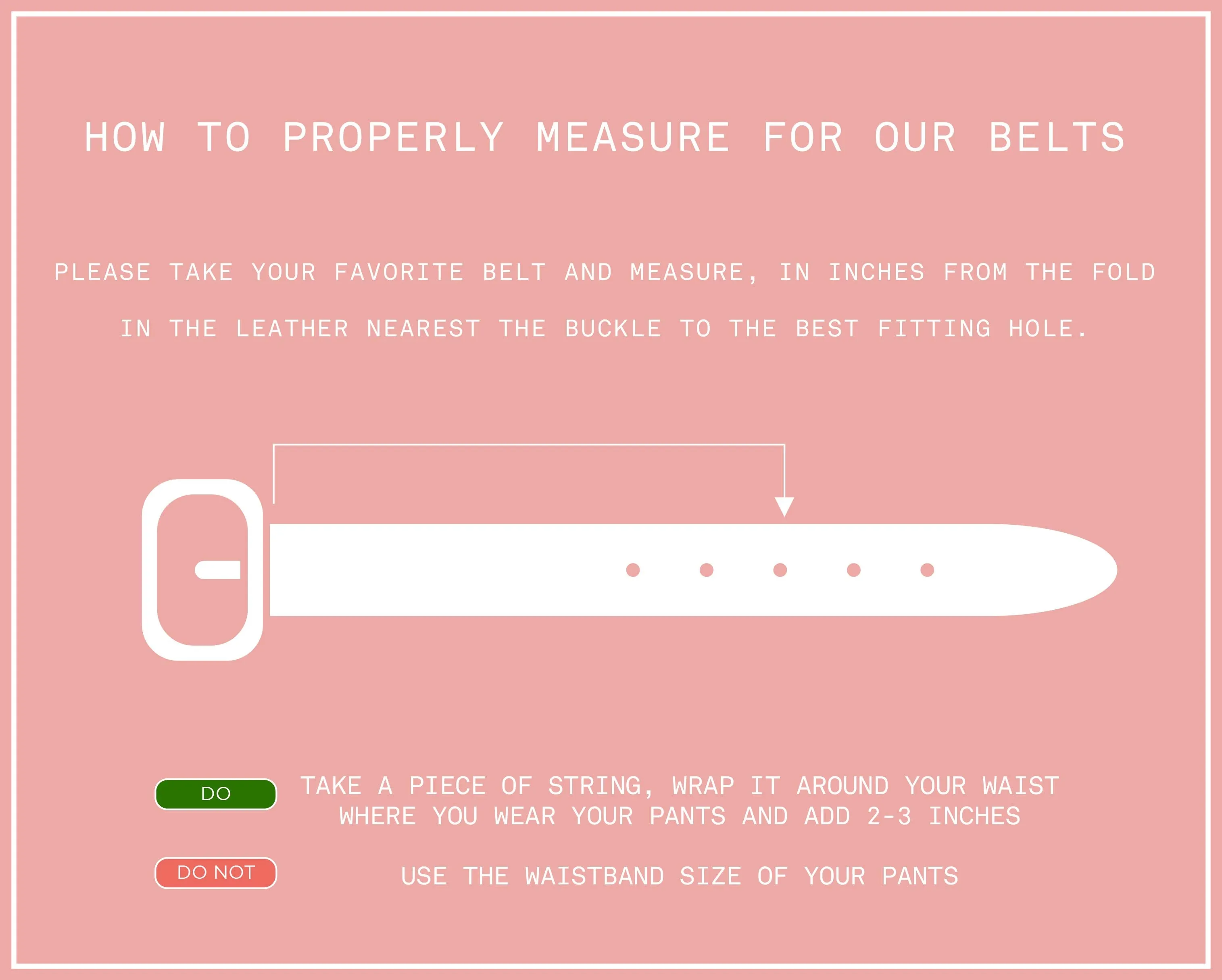 CENTER BAR BELT