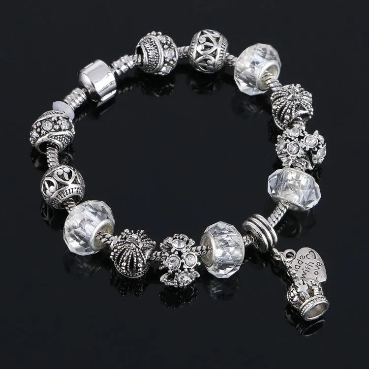 Charm bracelet for Women DIY Crystal Beads Bracelets Pulseira Jewelry Gift