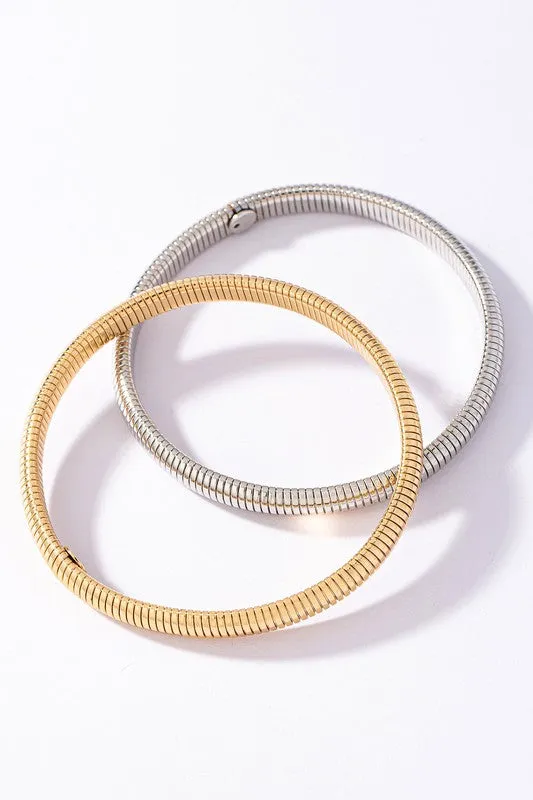 Chunky Snake Chain Stretchable Bangle