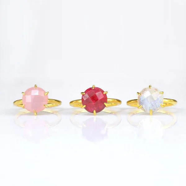 Citrine Round Prong Set Ring : November Birthstone