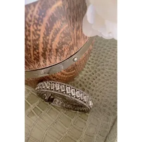 Clear Quartz and Diamond Bangle