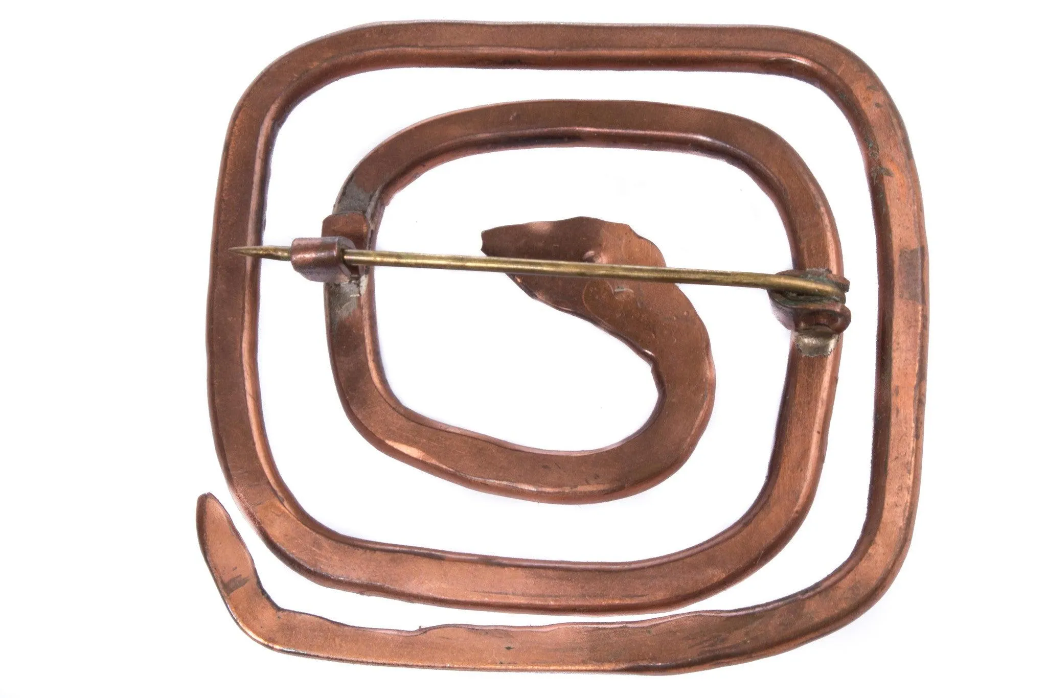 Copper snake brooch