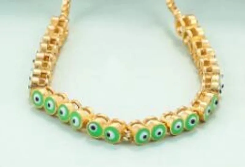 Cross-border New Arrival Colorful Oil Necklace Adjustable Bracelet Female Eyes Rainbow Color Retractable Bracelet Spot One Piece Dropshipping