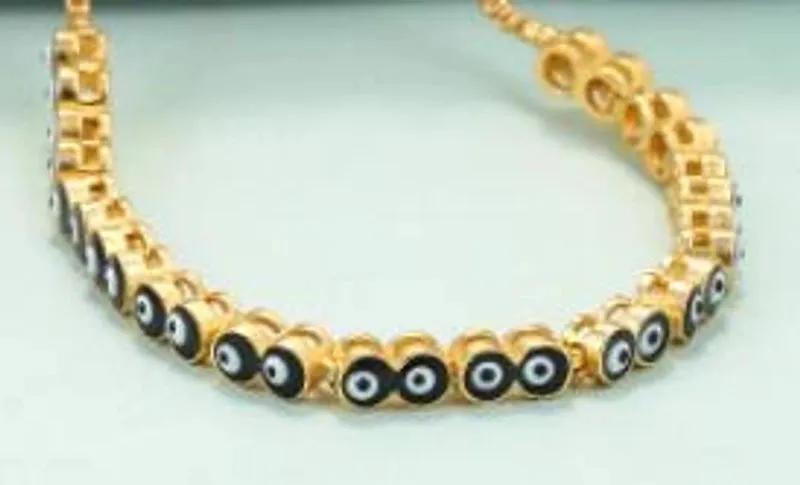 Cross-border New Arrival Colorful Oil Necklace Adjustable Bracelet Female Eyes Rainbow Color Retractable Bracelet Spot One Piece Dropshipping