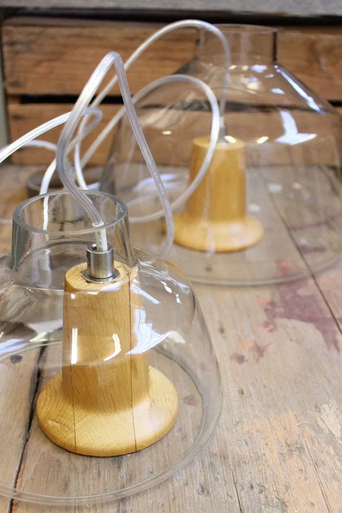 Croxley Glass Wood Top Pendant