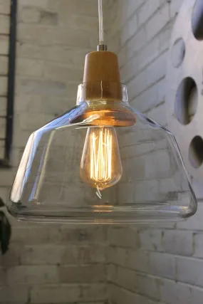Croxley Glass Wood Top Pendant