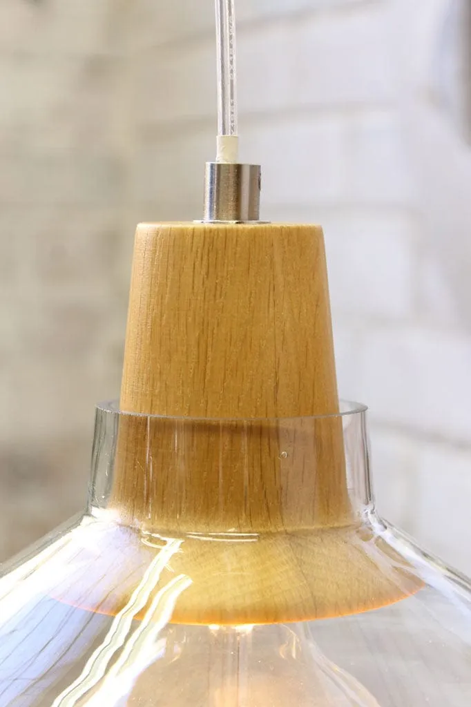 Croxley Glass Wood Top Pendant