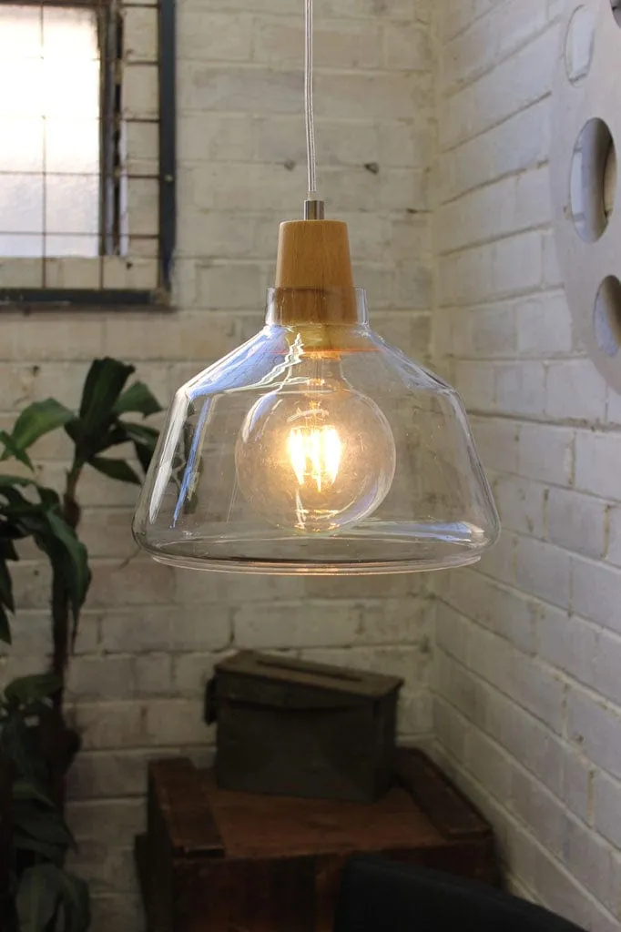 Croxley Glass Wood Top Pendant