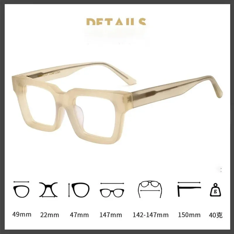 Cubojue Unisex Full Rim Square Acetate Reading Glasses M00300