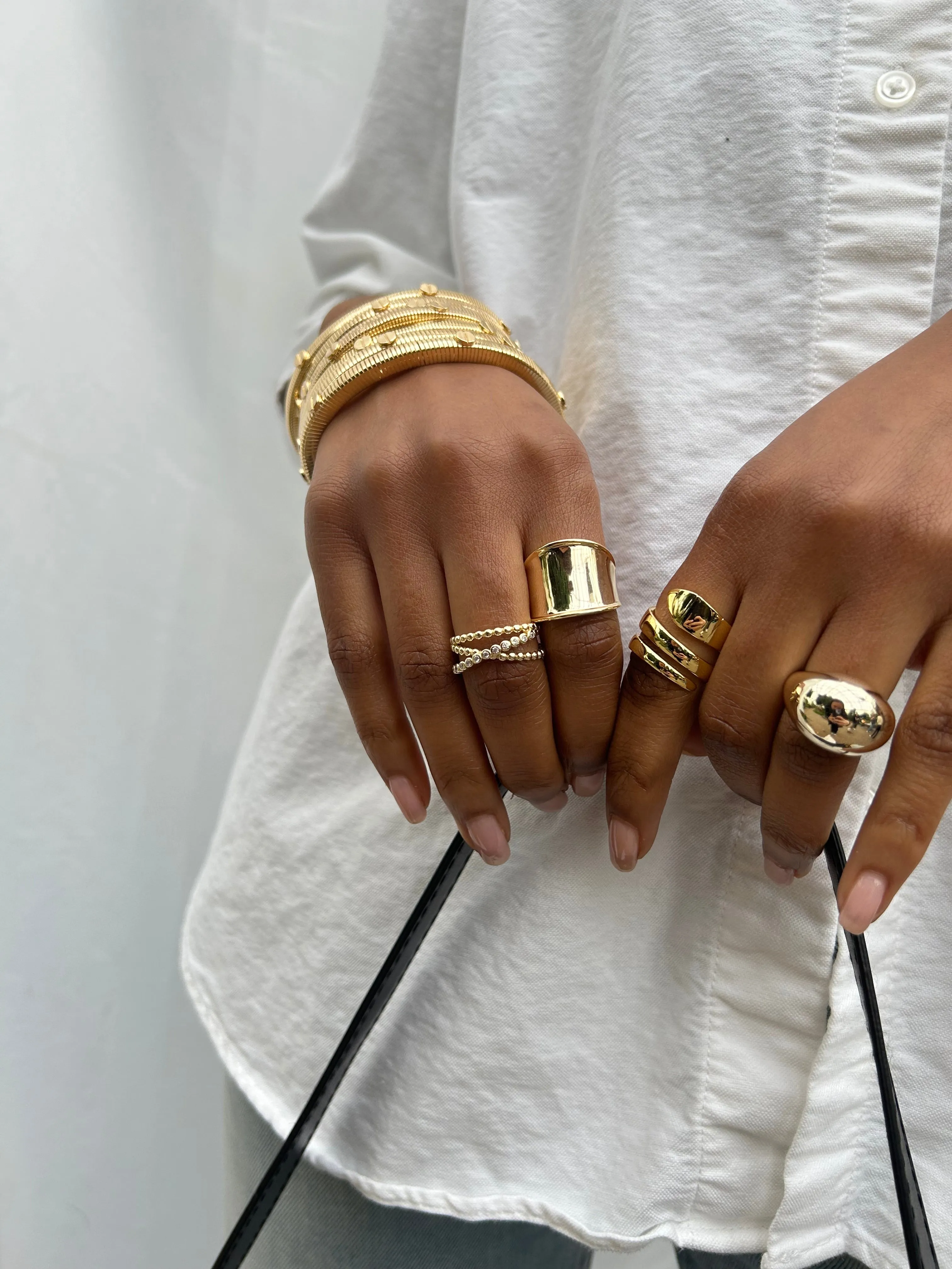cz and plain ball crossover ring