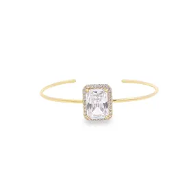 CZ Pave Stone Bangle Bracelet (B112)