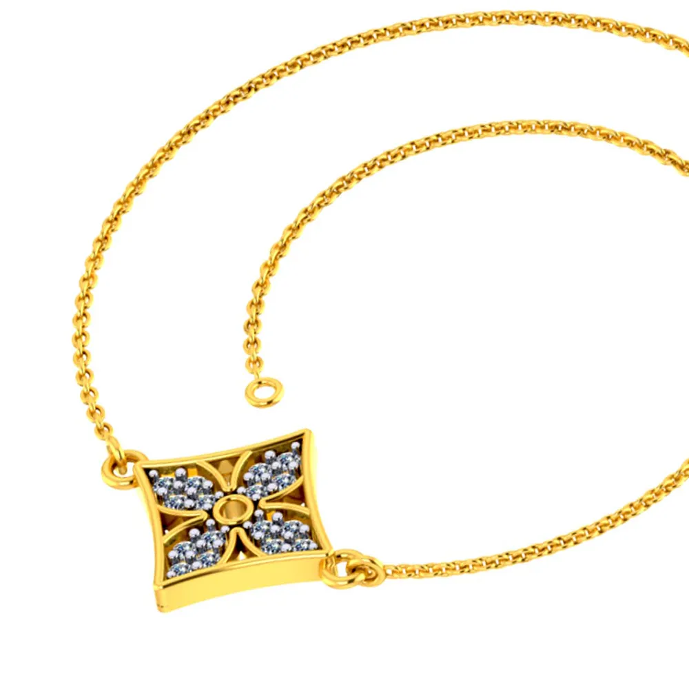 Dainty Designer 14k Gold And Diamond Embellished Bracelet From Pc Chandra Jewellers