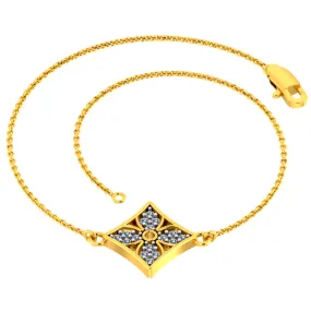 Dainty Designer 14k Gold And Diamond Embellished Bracelet From Pc Chandra Jewellers