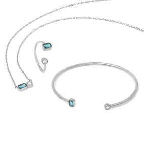 December Blue Topaz Birthstone Gift Set - Silver