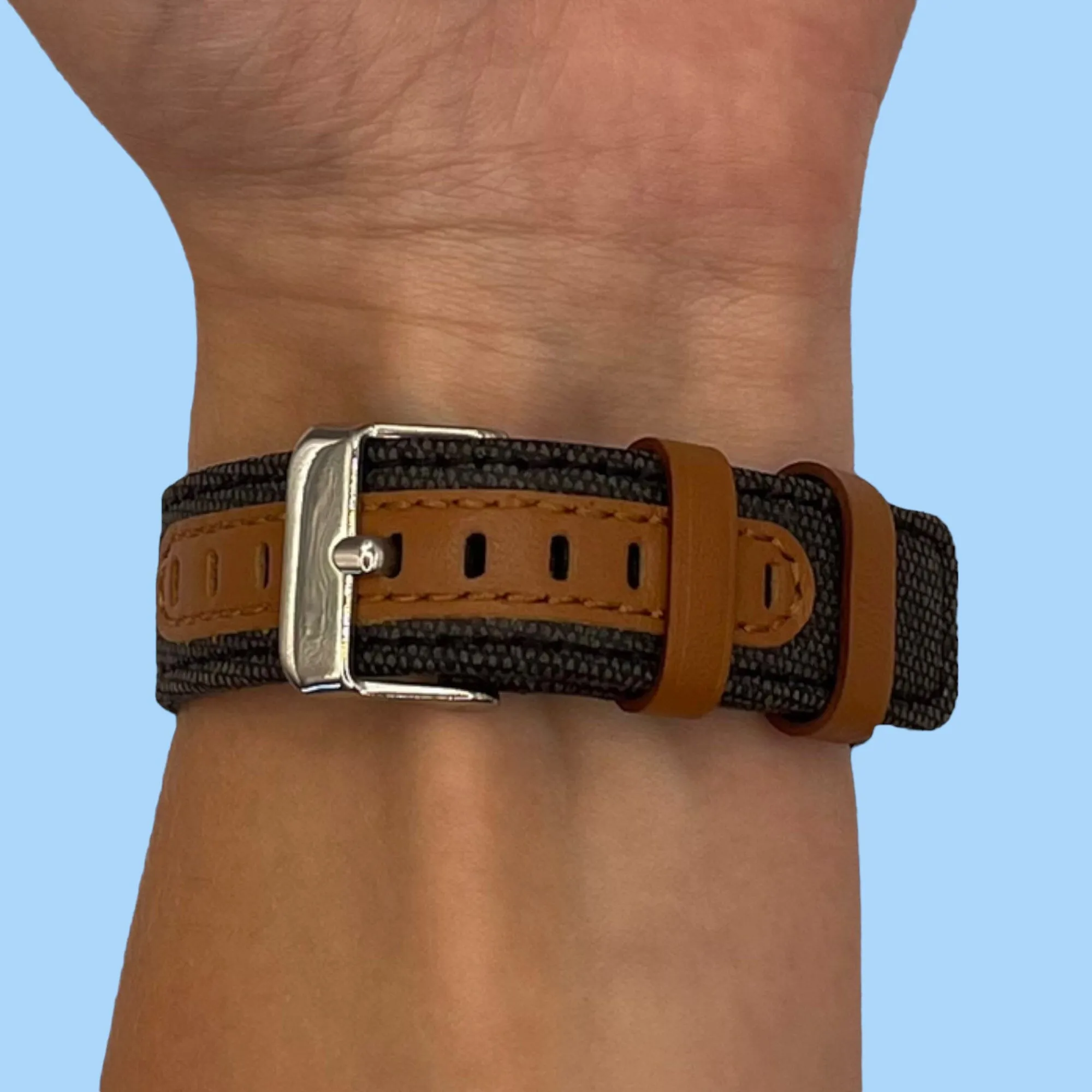 Denim & Leather Watch Straps Compatible with the Olympic 22mm Range