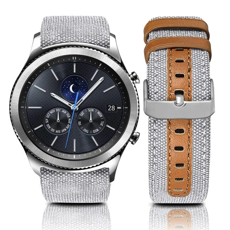 Denim & Leather Watch Straps Compatible with the Olympic 22mm Range