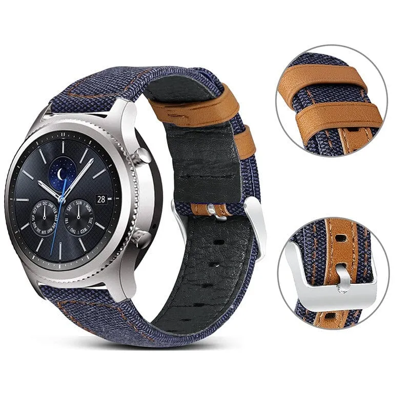 Denim & Leather Watch Straps Compatible with the Olympic 22mm Range
