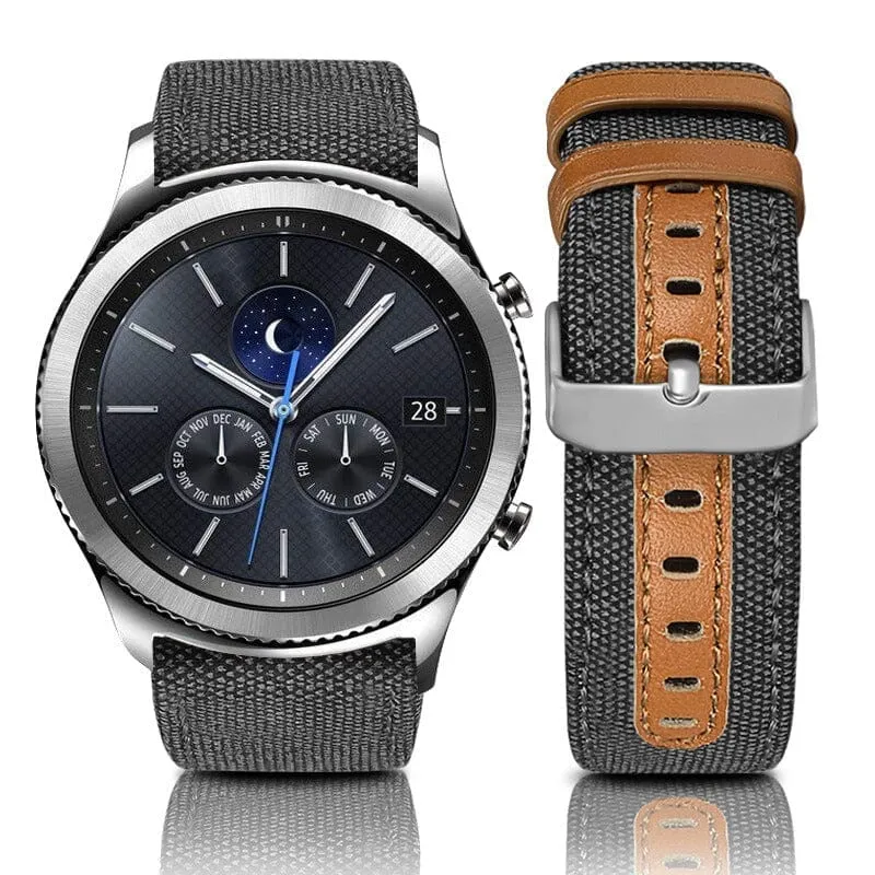 Denim & Leather Watch Straps Compatible with the Olympic 22mm Range
