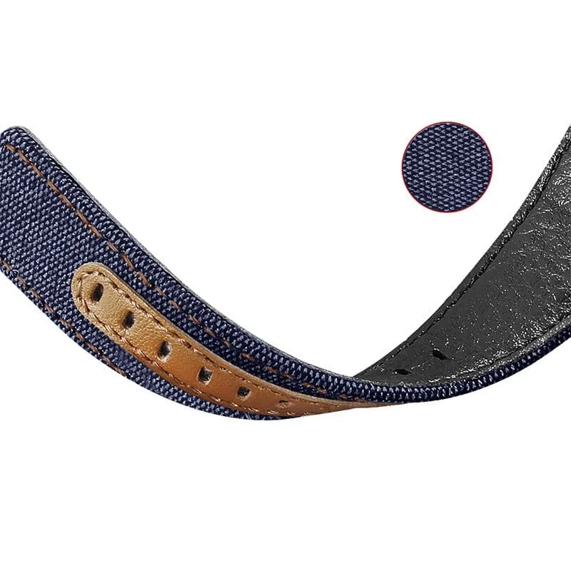 Denim & Leather Watch Straps Compatible with the Olympic 22mm Range